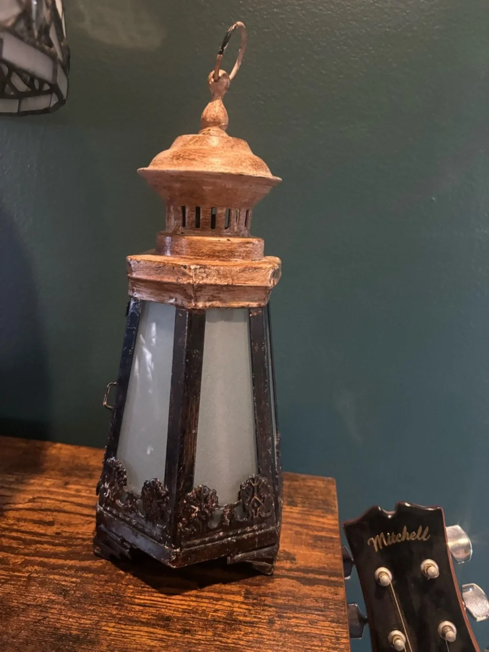 Rustic Brown and Tan Decorative Tea Light Lantern - Home Accents